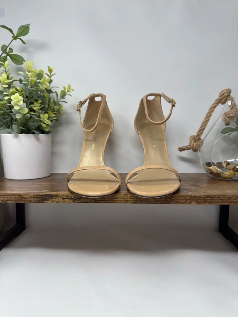 Stuart Weitzman Nudist Ankle-Strap Stiletto‎ 4” Heels Size 9M Elegant Designer